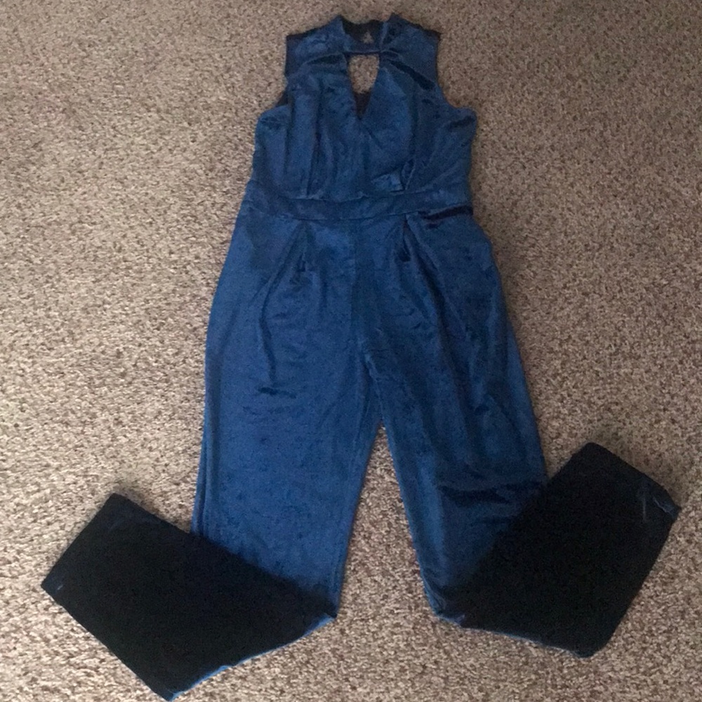 Velvet blue jumpsuit
